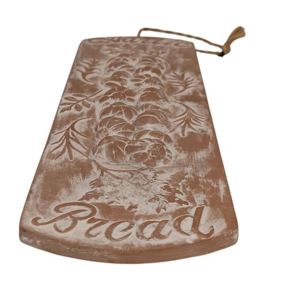 Terracotta Garlic Bread Warmer Or Wall Decor Garlic & Herb Design 12" x 4" - Picture 4 of 9